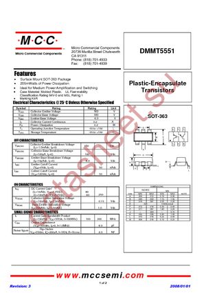 DMMT5551-TP datasheet  